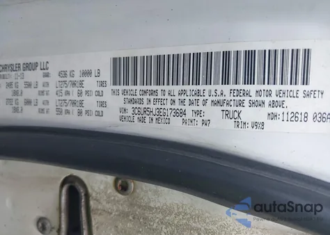 2014 Ram 2500 Tradesman z USA, uszkodzony, nr VIN 3C6UR5HJ3EG173684